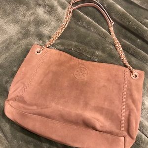 Tory Burch Brown Suede Shoulder Bag